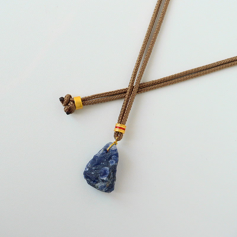 Modern Chinese Natural Stone Sweater Necklace – Elegant Vintage Long Design