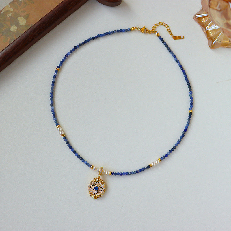 Modern Chinese Luxury Pearl Necklace – Elegant Zircon Beaded Design