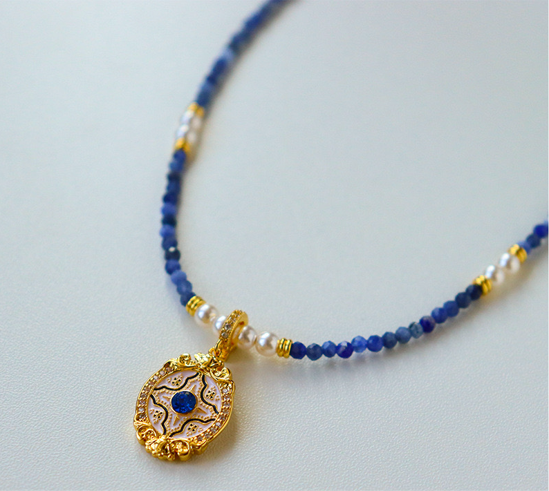 Modern Chinese Luxury Pearl Necklace – Elegant Zircon Beaded Design