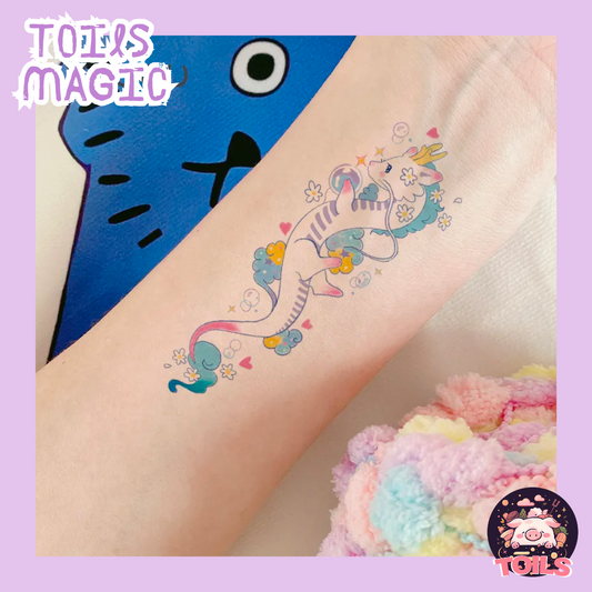 TOILS MAGIC Collection - Enchanted Unicorn Tattoo Sticker 🦄💐