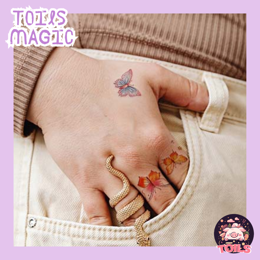 TOILS MAGIC Collection - Enchanting Butterfly & Flower Tattoo Stickers 🦋 🌸