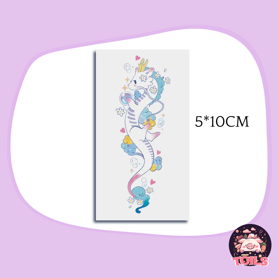 TOILS MAGIC Collection - Enchanted Unicorn Tattoo Sticker 🦄💐