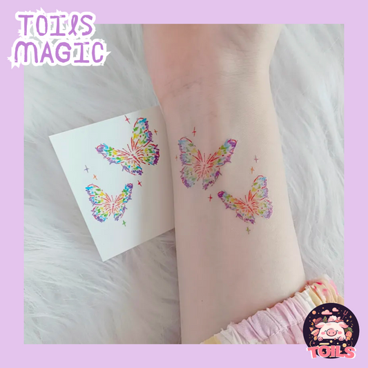 TOILS MAGIC Collection - Rainbow 🌈 Butterfly 🦋 Tattoo Sticker