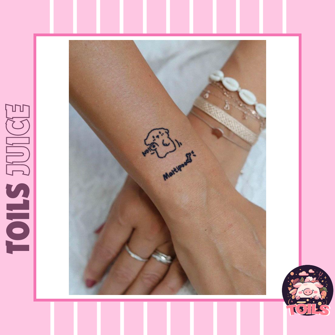 TOILS JUICE Collection - Cartoon Dog Herbal Tattoo Stickers 🐶