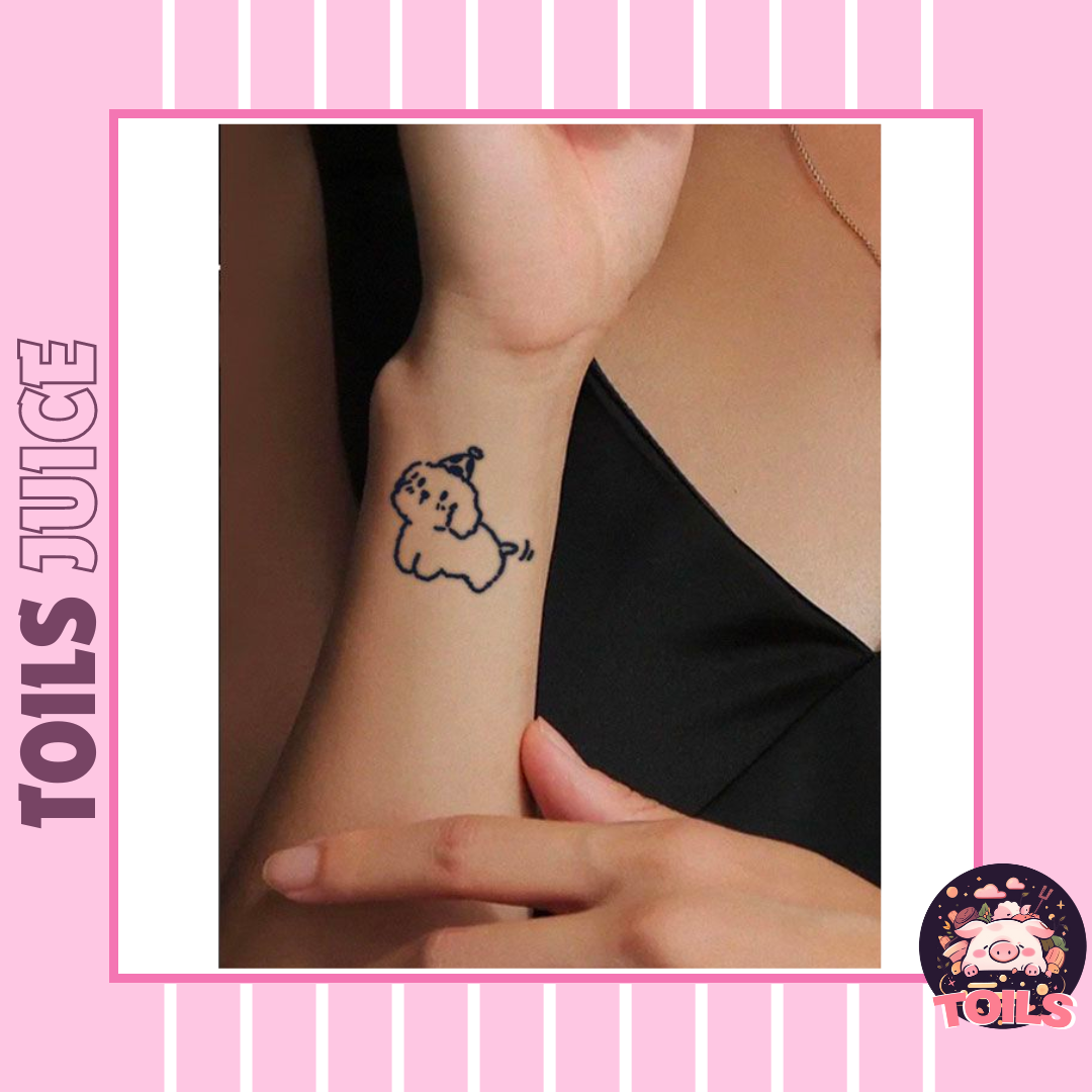 TOILS JUICE Collection - Cartoon Dog Herbal Tattoo Stickers 🐶