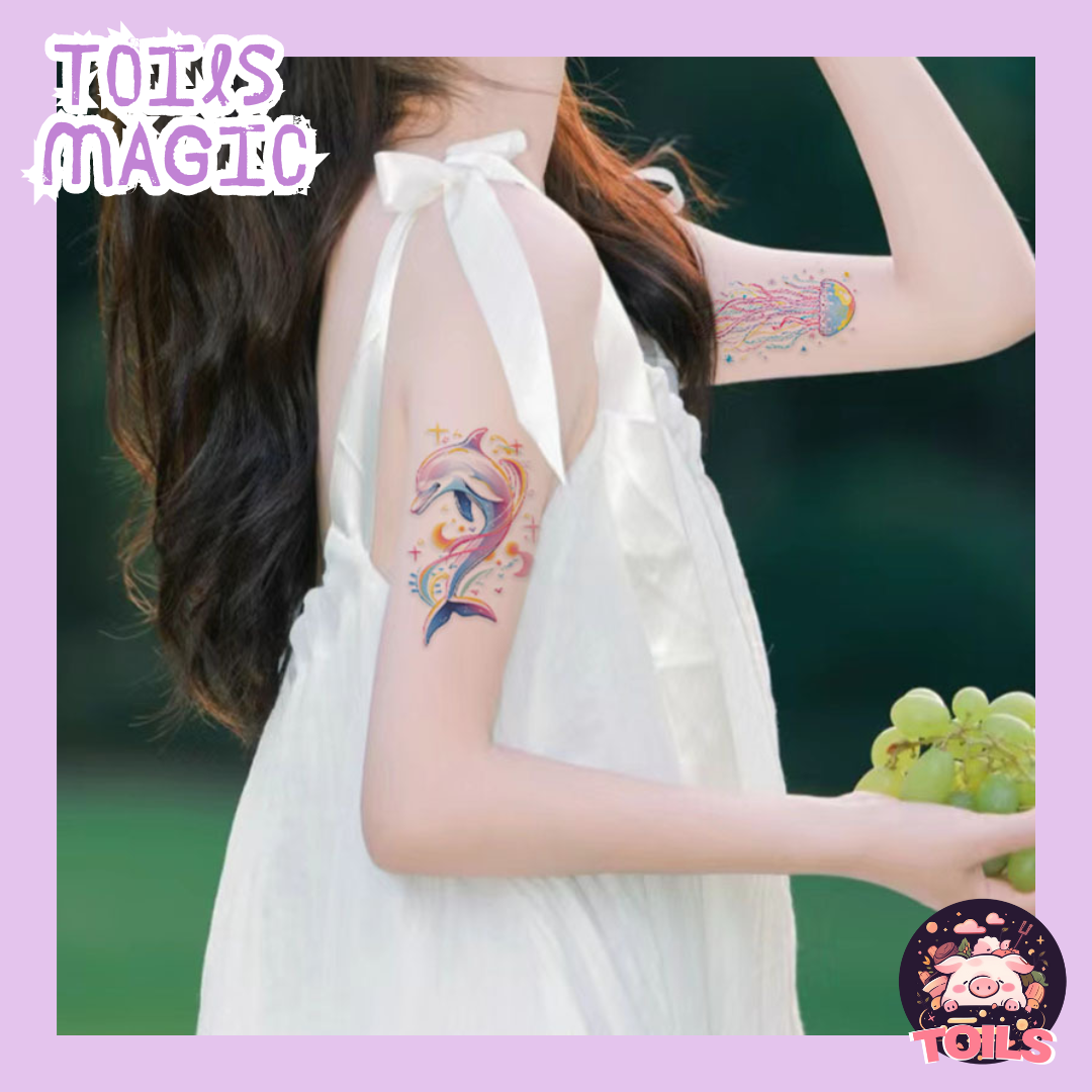 TOILS MAGIC Collection - Dive into Fun with Aquatic- 🐬 🌊Tattoo Stickers