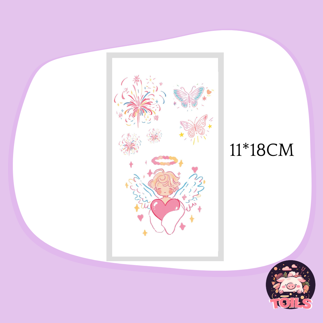 TOILS MAGIC Collection -Splash of Fun with Whimsical Tattoo Stickers  🍰🍓🌈🛸