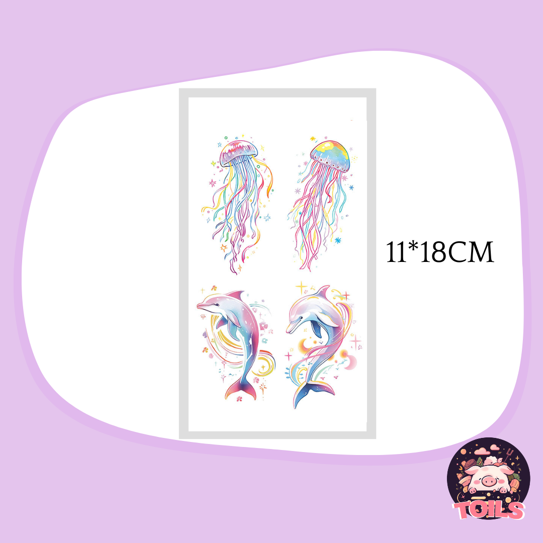 TOILS MAGIC Collection - Dive into Fun with Aquatic- 🐬 🌊Tattoo Stickers